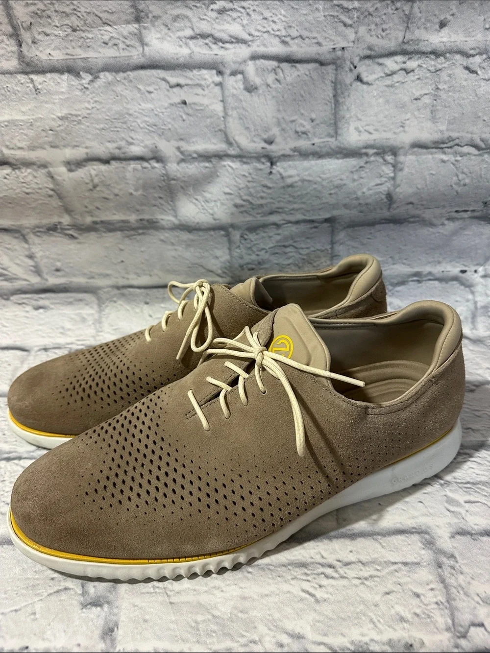 Cole Haan Zero Grand Taupe Suede Shoes 14W